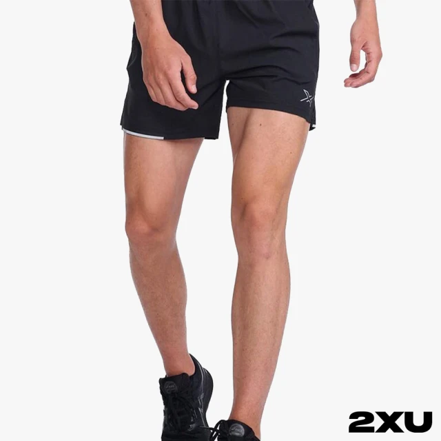 【2XU】男 Aero 5吋運動短褲(黑/反光銀)