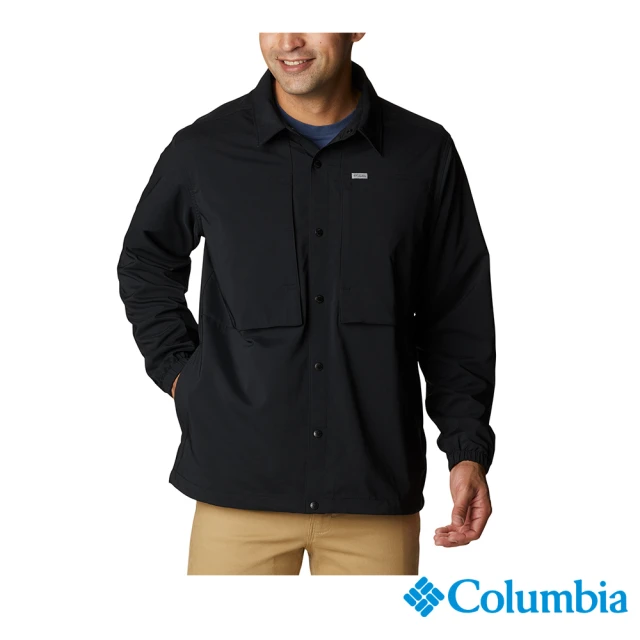 【Columbia 哥倫比亞】男款- Omni-Shield☆ 防潑襯衫領外套-黑色(UAE90640BK / 2022年秋冬)