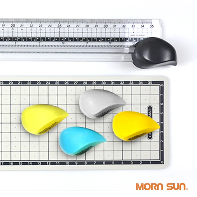 MORNSUN 水滴型5款裁紙器組合 含5款花邊裁切刀頭 切割墊 割紙器 辦公文具(裁切尺 可更換花邊刀頭)