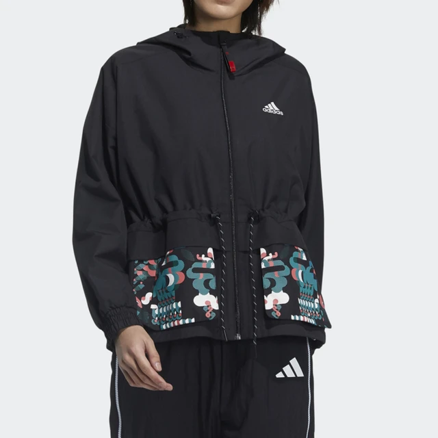 【adidas 愛迪達】Original Cny Jkt 女 連帽 外套 輕量 寬鬆 溫暖 舒適 亞洲版 黑(GP0624)