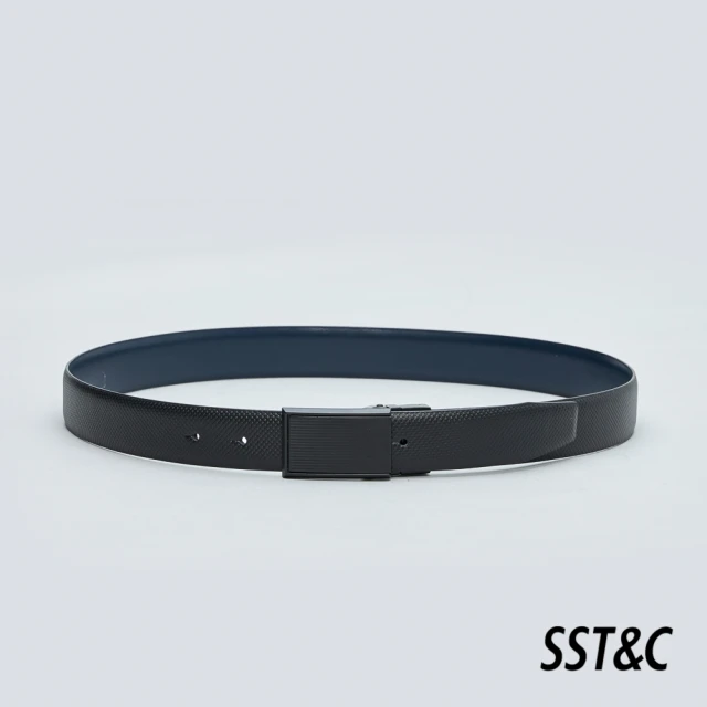 SST&C【SST&C 新品上市】黑色&深藍後轉版釦皮帶1712209005