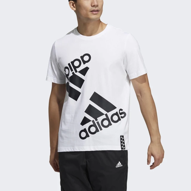 adidas 愛迪達【adidas 愛迪達】FI BP2 Tee 男 短袖 上衣 T恤 運動 訓練 休閒 亞洲版 棉質 舒適 白黑(HE7410)