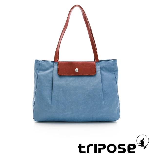 【tripose】MOBI微皺尼龍筆電托特包(蔚水藍)