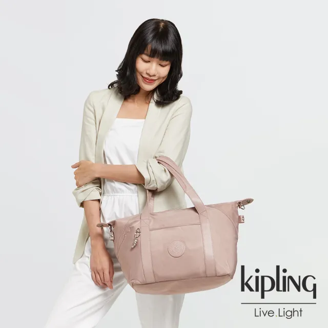 【KIPLING官方旗艦館】溫柔沉穩粉手提側背包-ART