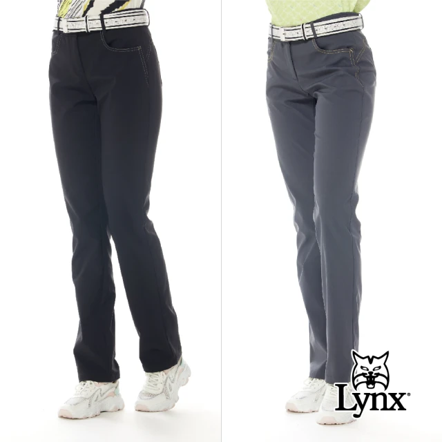 Lynx Golf【Lynx Golf】女款防風保暖防潑水配色縫線星球繡標設計星星鉚釘造型窄管長褲(二色)