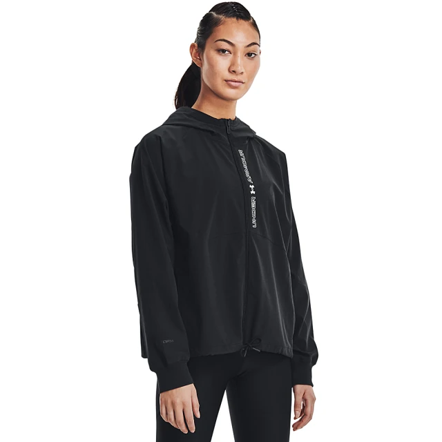 【UNDER ARMOUR】女 Woven 連帽外套_1369889-002(黑)