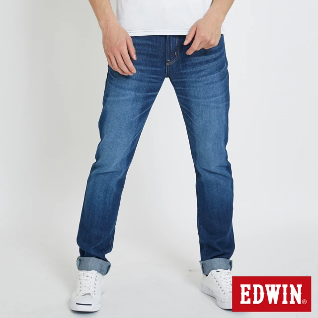 EDWIN【EDWIN】503重磅五袋純棉窄管褲-男款(石洗藍)
