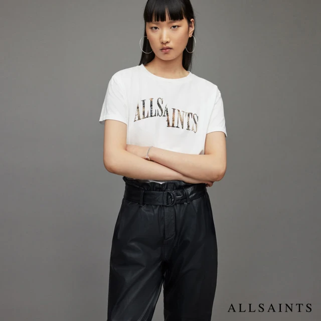 ALLSAINTS【ALLSAINTS】REVO MIC 動物紋錯位LOGO短袖T恤- 白(常規版型)
