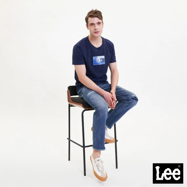 Lee 男裝 牛仔外套 / 襯衫式 釘釦 深藍洗水 舒適版型