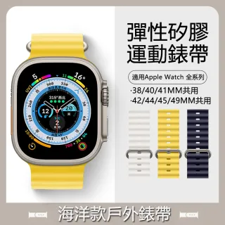 【The Rare 禾希有物】Apple Watch Series 8/7/SE/6/5/4/SE/Ultra 海洋款矽膠腕帶 替換錶帶(通用錶帶)