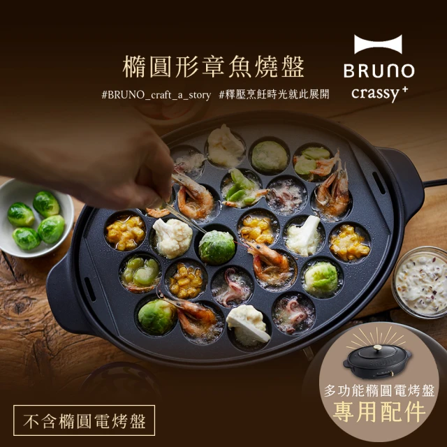 【日本BRUNO】橢圓形章魚燒盤BOE053(職人款電烤盤專用)