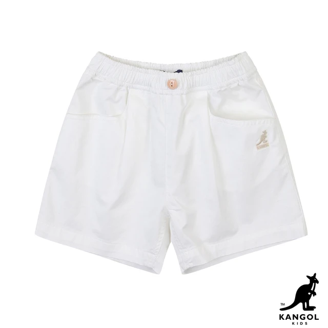 【KANGOL】KID打摺抽繩短褲-白色(W22SC006WT)