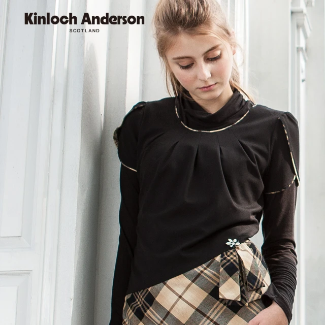 Kinloch Anderson【Kinloch Anderson】金安德森女裝 甜美圓領剪接格紋連身洋裝(黑)