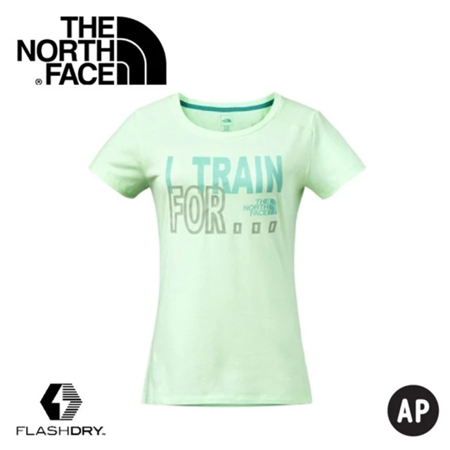 The North Face【The North Face】女 Logo短T《芽綠》2XUY/吸濕排汗/透氣/運動/戶外/休閒上衣(悠遊山水)