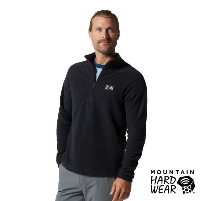 【Mountain Hardwear】Polartec Microfleece 1/4 Zip 保暖刷毛立領半拉鍊長袖排汗衣 男款 黑色 #1989171