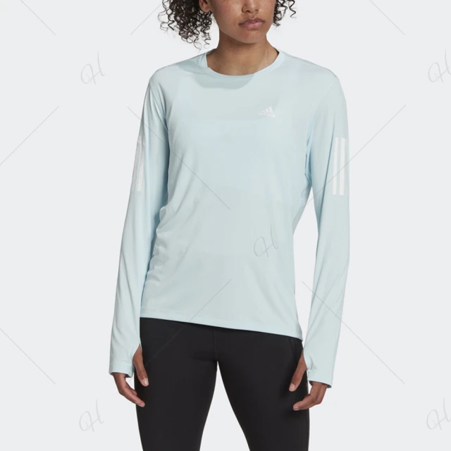 adidas 愛迪達【adidas 愛迪達】上衣 女款 長袖上衣 運動 OTR LS TEE 藍 HL1543