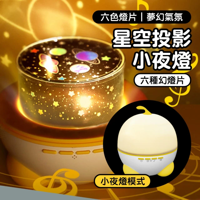 【FunnyBuy 趣買】星空投影小夜燈 氣氛小夜燈 投影小夜燈 助眠療癒小夜燈 氛圍燈 星星燈 可更換幻燈片