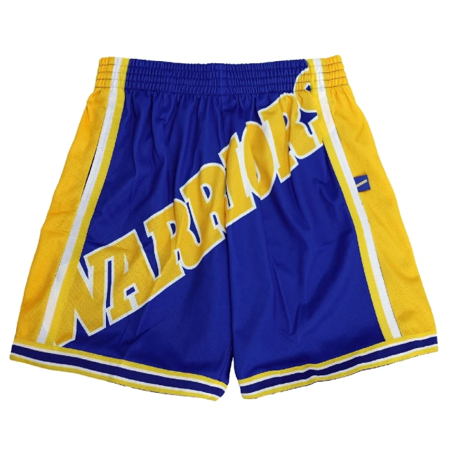 【M&N】Mitchell & Ness 球褲 Warriors Big Face 金州 勇士 藍 黃 M&N(MN21ASH01GSW)