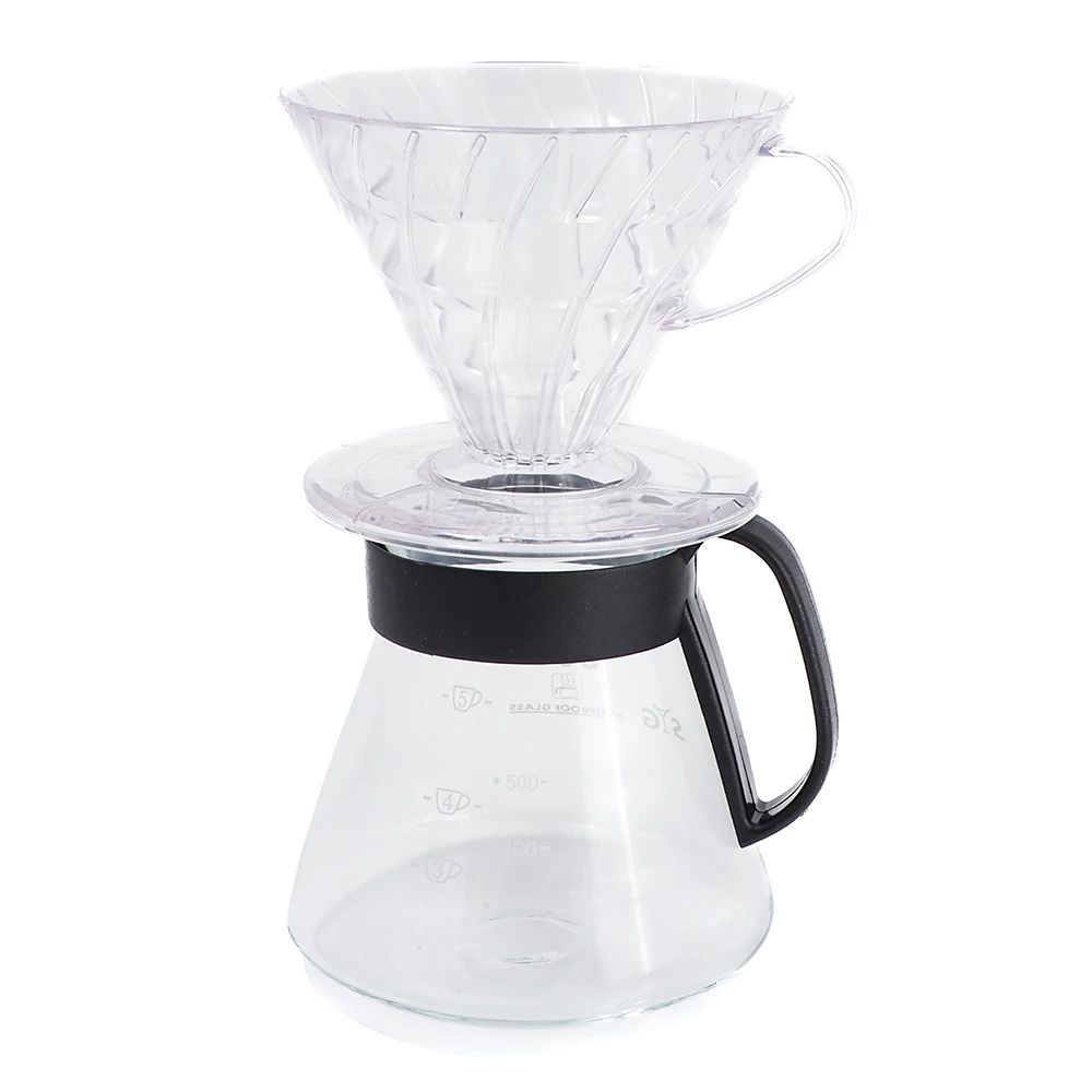 寶馬牌PP錐形咖啡濾器-1~4人用X1+咖啡壺-600ml-塑膠手把X1(咖啡濾器+咖啡壺)
