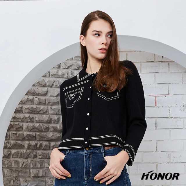 HONOR 山形屋【HONOR 山形屋】縫線造型針織外套