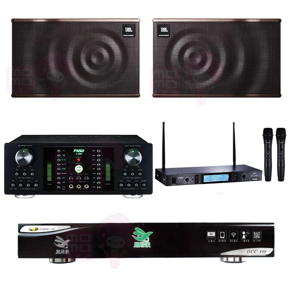 【點將家】點歌機4TB+擴大機+無線麥克風+喇叭(DCC-899+FNSD A-300N+TR-5600+JBL MK12)