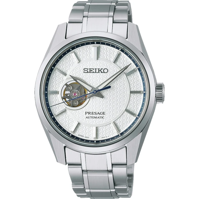 【SEIKO 精工】PRESAGE 新銳系列 開芯鏤空機械腕錶 / 白練色(6R38-00A0S / SPB309J1)