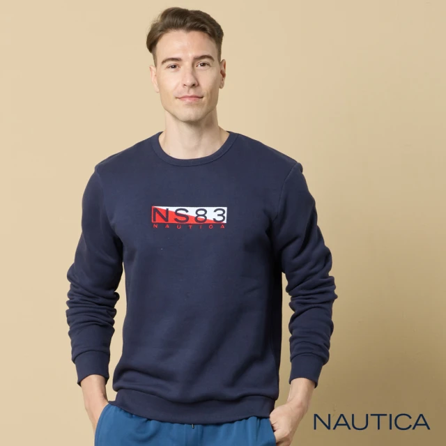 NAUTICA【NAUTICA】男裝 品牌LOGO圖騰長袖T恤(深藍)