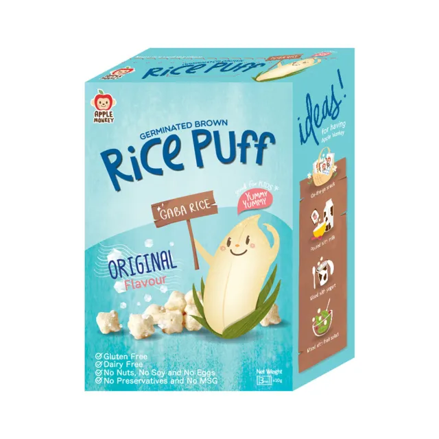 【泰國 APPLE MONKEY】愛啵寶寶 發芽糙米 小米香 原味30g(安心無添加寶寶餅乾)