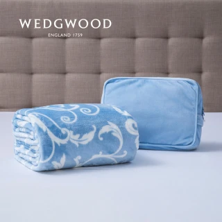 【WEDGWOOD】11月集點加購-豐饒之角超細纖維印花毯-藍(150x180cm)
