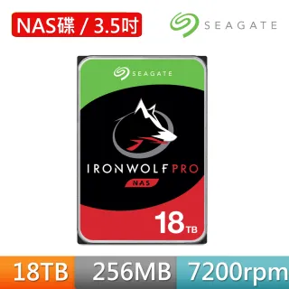 超值2入組【SEAGATE 希捷】IronWolf Pro 18TB 3.5吋 NAS硬碟 含3年資料救援(ST18000NE000)