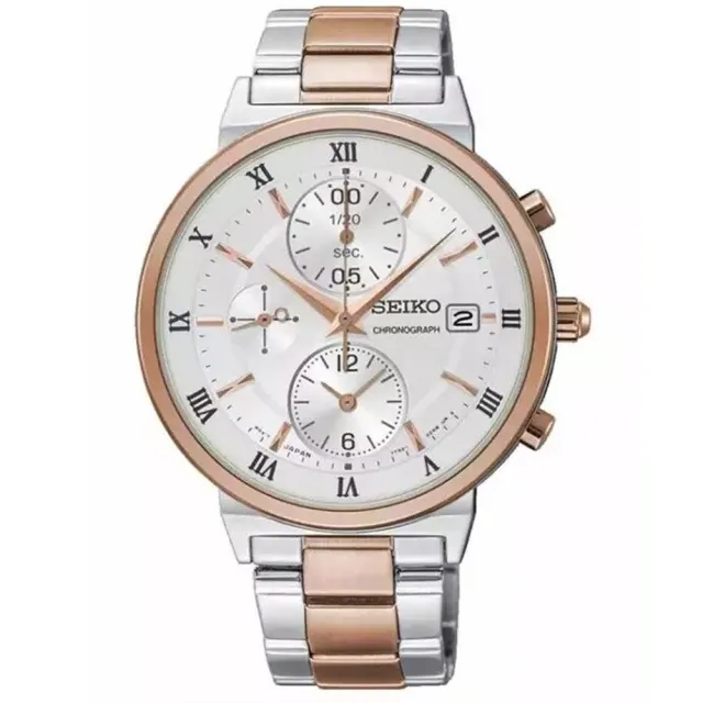 【SEIKO 精工】CS系列三眼計時女錶-玫瑰金37MM(SNDV32P1玫瑰白金/SNDV34P1全玫瑰金)