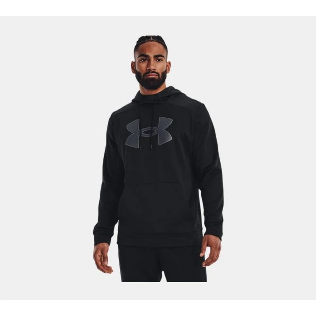 【UNDER ARMOUR】Armour Fleece連帽長袖套頭衫 男 連帽上衣 黑(1373352-001)