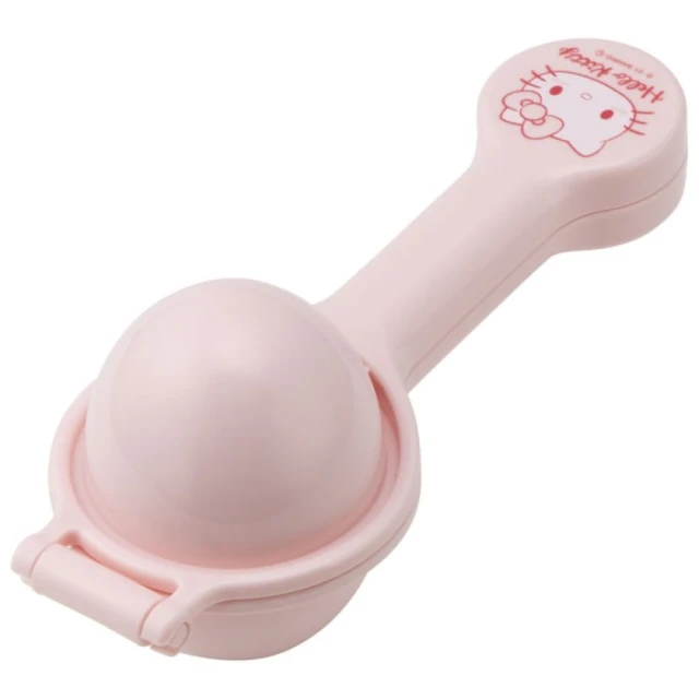 【小禮堂】Hello Kitty 塑膠球形飯糰壓模器 - 粉大頭款(平輸品)