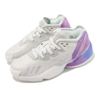 【adidas 愛迪達】籃球鞋 D.O.N. Issue 4 J 大童鞋 女鞋 灰 紫 藍 渲染 Dream it 米契爾(HR1785)