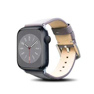 【Alto】Apple Watch Ultra/8/7/6/SE/5/4/3 皮革錶帶 49/45/44/42mm - 礫石灰(真皮錶帶 細柔觸感)