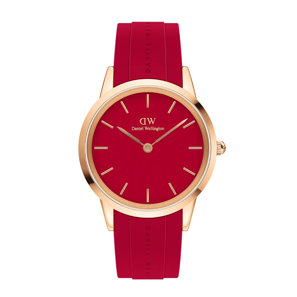 Daniel Wellington】DW 手錶Iconic Motion Ruby 32mm限量寶石紅膠腕錶