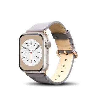 【Alto】Apple Watch 8/7/6/SE/5/4/3/2/1 皮革錶帶 38/40/41mm - 礫石灰(真皮錶帶 細柔觸感)