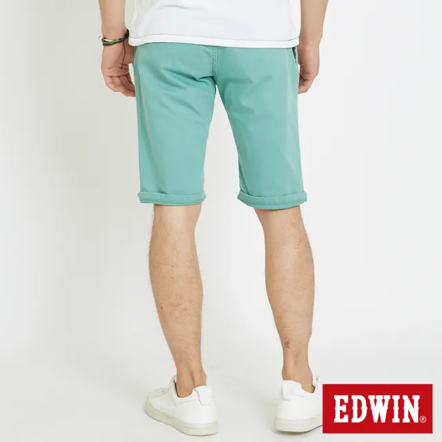 【EDWIN】休閒打摺短褲-男款(灰綠色)