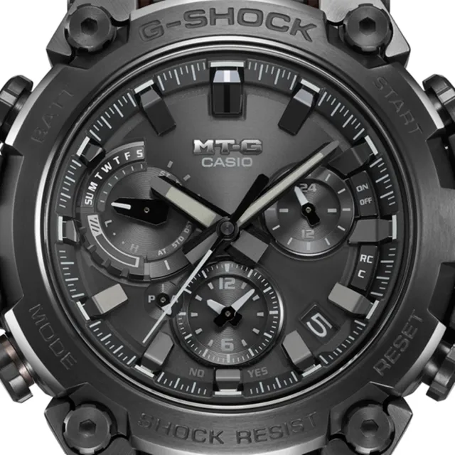 CASIO 卡西歐】G-SHOCK 電波藍牙太陽能雙核心防護手錶(黑灰_MTG-B3000B