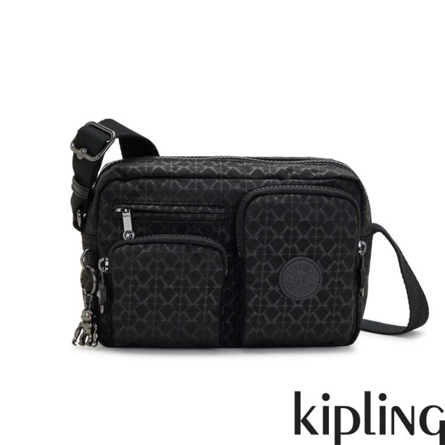 KIPLING官方旗艦館 經典黑菱格紋印花25吋多袋收納行李