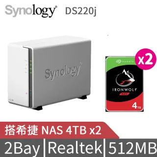 GINGER掲載商品】 Synology セール品 NAS + DS220j + DS220j 4T HDDx2