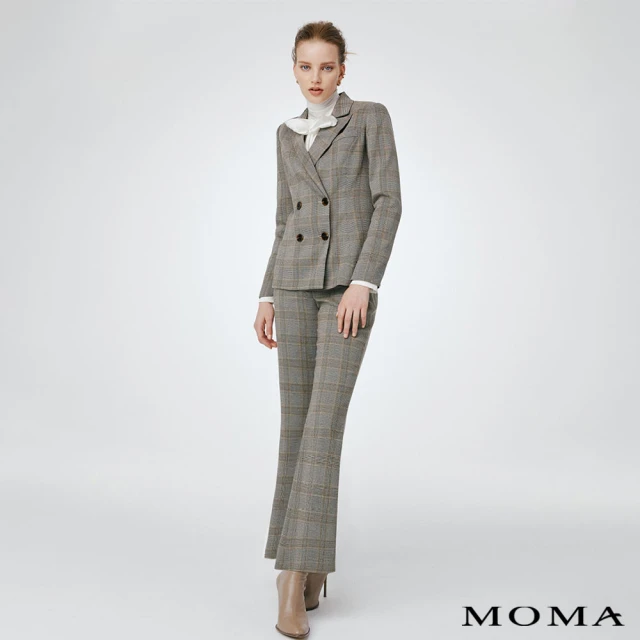 MOMA【MOMA】威爾斯王子格紋雙排釦西裝外套(咖啡色)