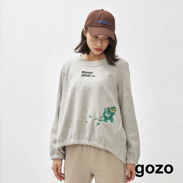 gozo【gozo】公主穿恐龍裝打工繭型大學T(兩色)