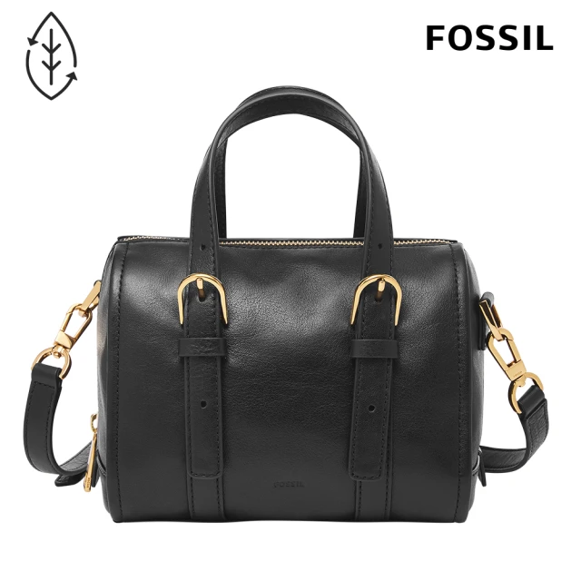 【FOSSIL】Carlie 真皮迷你波士頓包-黑色 ZB1856001