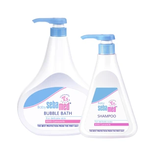 【SEBAMED 施巴】嬰兒泡泡浴露1000ml+嬰幼兒洗髮乳500ml