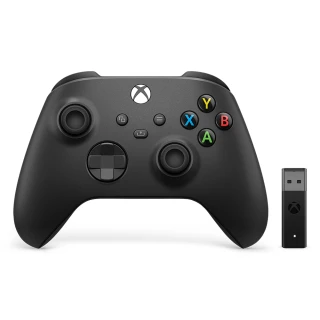 【Microsoft 微軟】Xbox無線控制器 + Windows 10專用無線轉接器套組(磨砂黑)