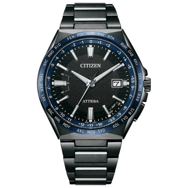 【CITIZEN 星辰】鈦金屬 光動能電波萬年曆 湛藍星空限定男錶42.5mm(CB0217-71E)