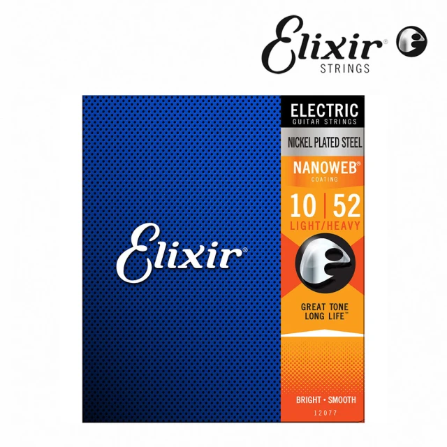 【ELIXIR】12077 Nanoweb 薄包覆 電吉他套弦 10-52(原廠公司貨 商品保固有保障)