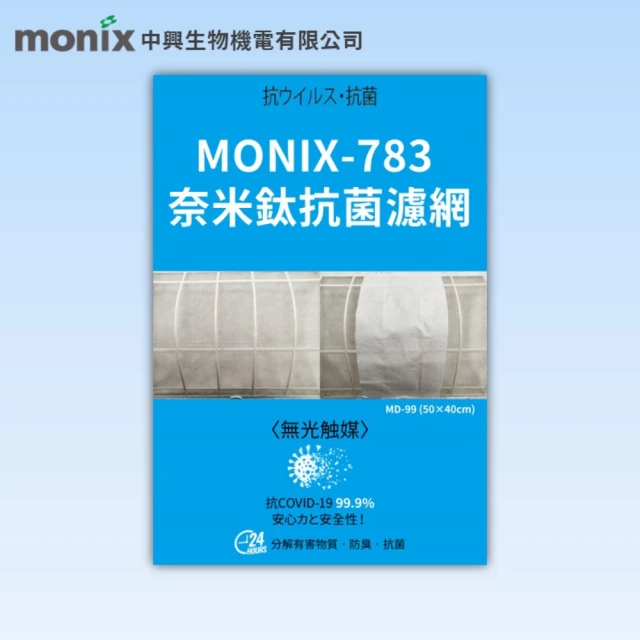 【MONIX中興生物機電】奈米鈦抗菌濾網2入(冷氣 濾網 抗菌 消毒 防疫)