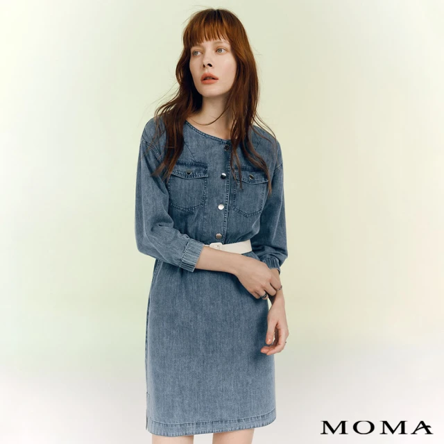 【MOMA】慢慢生活牛仔短洋裝(藍色)